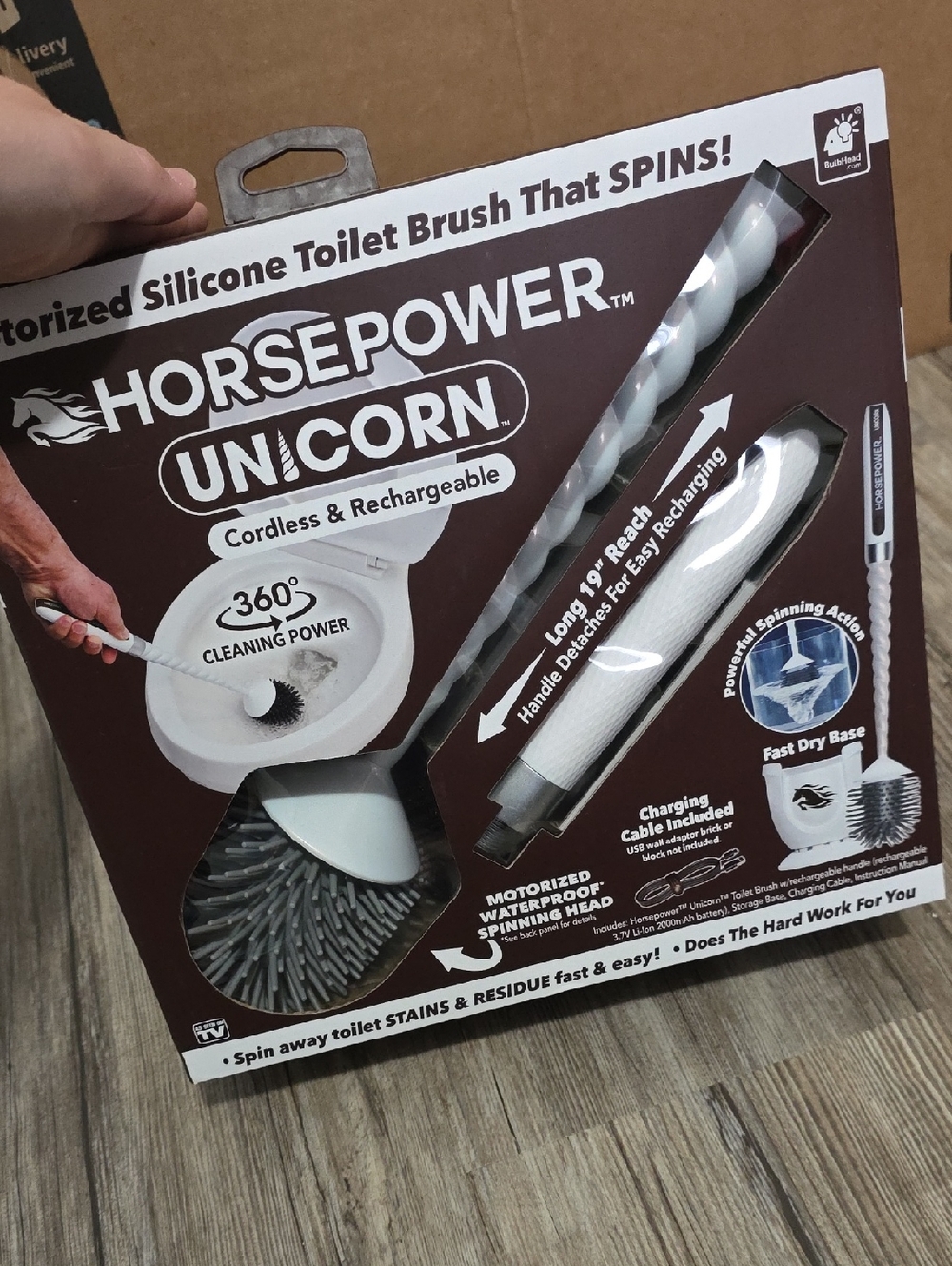 Cordless Rechargeable Toilet Brush - White